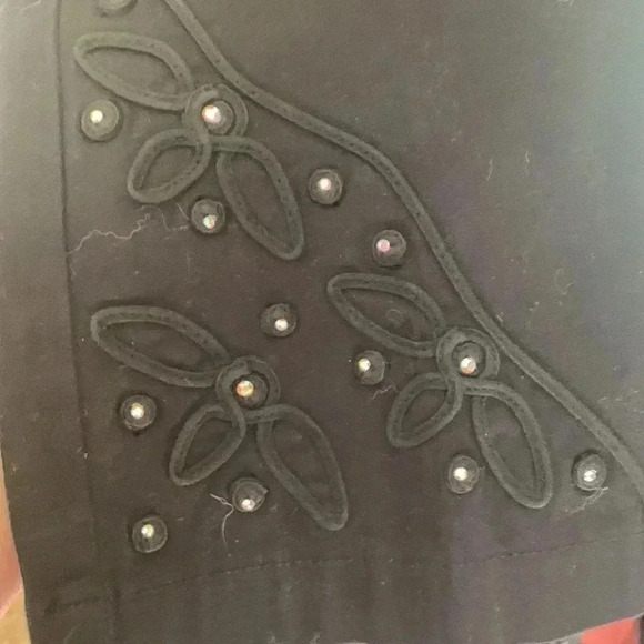 Lafei-Nier  black jeans with Swarovski crystals, Size 6, EUC - Picture 5 of 8